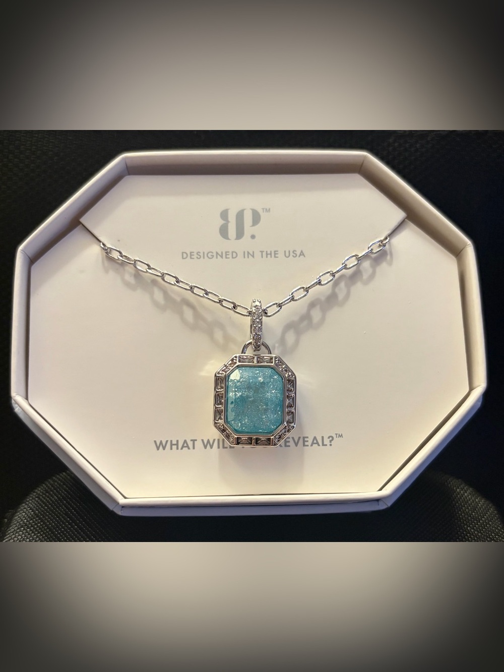 BP NK54074 Blue Topaz Ice Crystal Necklace Bomb Party